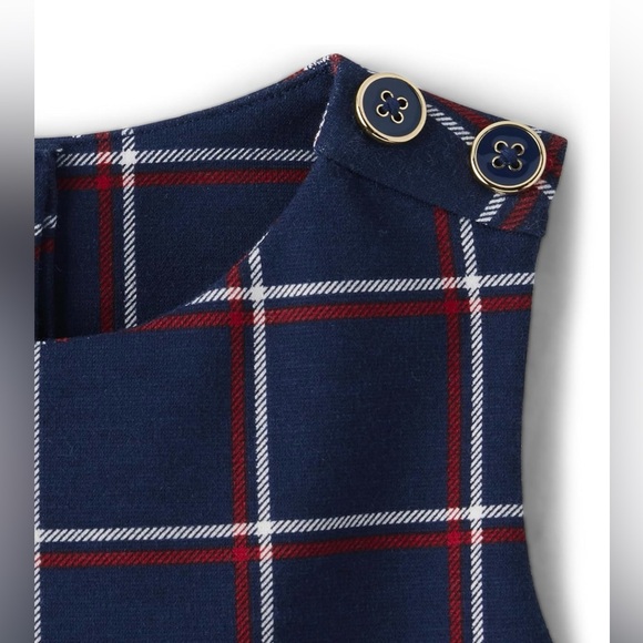 NWT Gymboree Blue and Red Plaid Fit & Flare Dress Size 12 - Picture 2 of 4